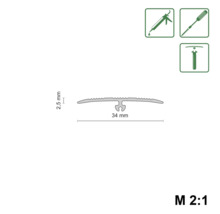 Profilleiste mit den Maßen 34 mm Breite und 2,5 mm Höhe