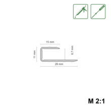 Technische Zeichnung eines Übergangsprofils mit Maßangaben