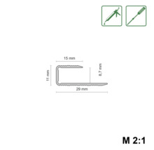 Technische Zeichnung eines Treppenkantenprofils mit Maßangaben