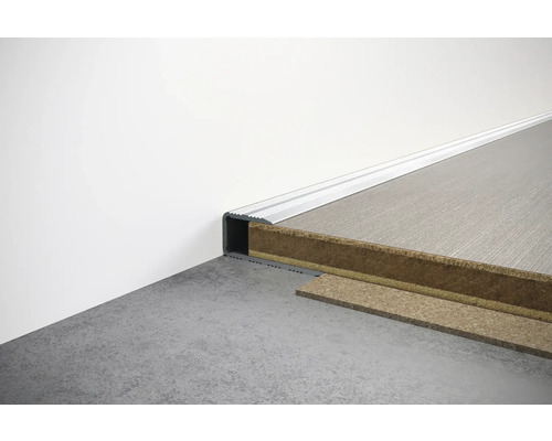 Bodenprofilinstallation mit Unterkonstruktion und Trittschalldämmung