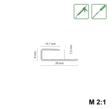 Technische Zeichnung eines Profils mit Maßangaben