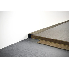 Installierte Übergangsschiene zwischen zwei Bodenbelägen