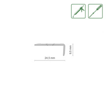 Profilquerschnitt mit Abmessungen 24,5 mm und 9,5 mm, Montage mit Klebstoff oder Schrauben