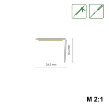 Profilquerschnitt mit den Maßen 24,5 mm und 19,3 mm