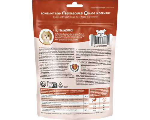 Yummeez Bonies mit Rind, getreidefrei, hergestellt in Deutschland
