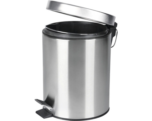 Treteimer aus Stahl mit offenem Deckel