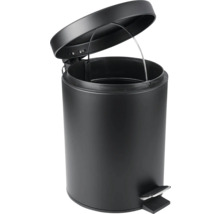 Offener, runder, schwarzer Tretabfalleimer