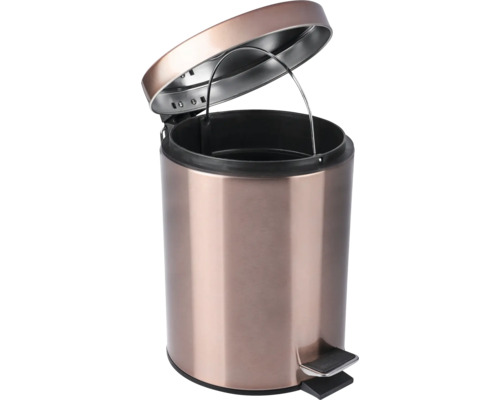 Treteimer aus Metall mit offenem Deckel