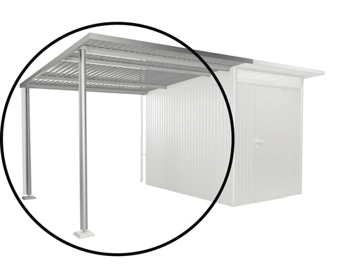 Metallcarport mit Stahlstützen und Dach