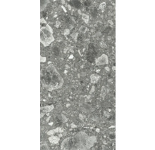 Graue Steinzeugfliese mit Steindekor