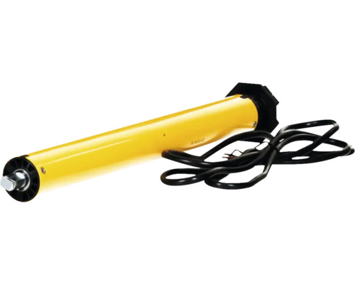 Gelber Rollladenmotor mit schwarzem Kabel