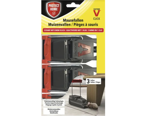 Victor Mausefallenpackung mit drei Fallen