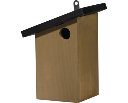 Vogelhaus aus Holz mit Loch als Eingang