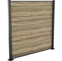 Holz Sichtschutzzaun mit Metalleinfassung