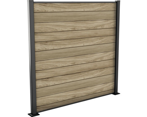 Holz Sichtschutzzaun mit Metalleinfassung
