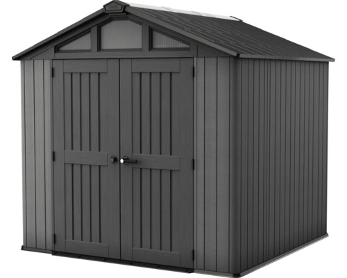 Geräteschuppen aus Kunststoff mit Doppeltür und Oberlicht