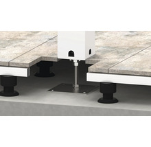 Terrassenlager mit Schraubfuß unter Terrassenplatten