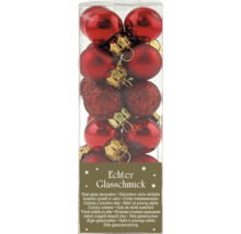 Verpackung rote Christbaumkugeln aus Glas