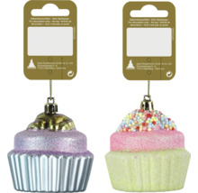 Zwei dekorative Cupcake-Anhänger für den Innenbereich