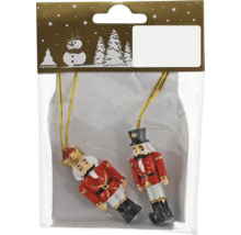Zwei Nussknacker-Anhänger in Verpackung zur Weihnachtsdekoration