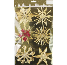 Strohsterne als Weihnachtsdekoration im Set