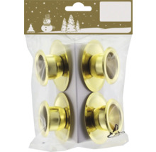 Verpackung mit vier goldenen Kerzenhaltern für Stabkerzen