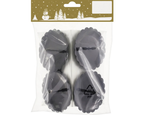 Kerzenhalter Blume Metall Ø 7 cm H 5 cm schwarz 4 Stück Schwarze Muffin Förmchen im Viererpack