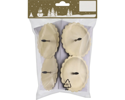 Kerzenhalter aus Metall Ø 7 cm 4er Pack kupfer Vier Kerzenhalter aus Metall in einer Verpackung