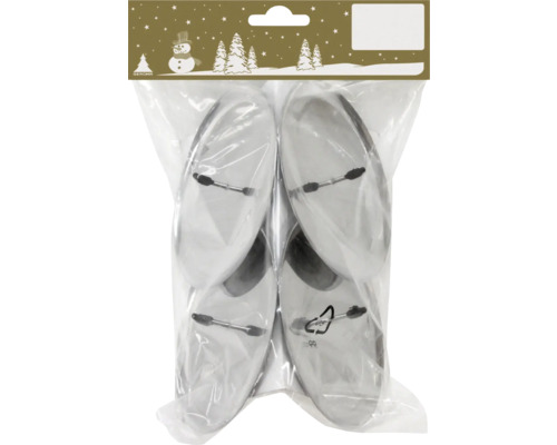 Kerzenhalter Metall Ø 10 cm H 8 cm silber glatt 4 Stück Haken zum Kleben im Viererpack