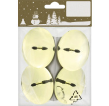 Vier goldfarbene Geroma Christbaumkerzen in Verpackung