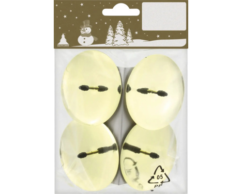 Metallkerzenhalter Kerzenteller Ø 6 cm gold 4 Stk. Vier goldfarbene Geroma Christbaumkerzen in Verpackung