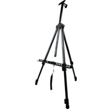 Schwarze Staffelei für Künstlerbedarf