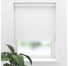 Fenster mit weißem Rollo und Kettenzug