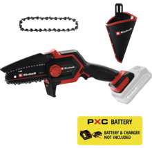 Einhell Akku-Kettensäge mit Kette, Akku und Trageköcher. Akku und Ladegerät sind nicht enthalten.