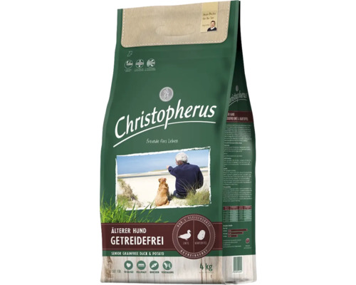 Christopherus Senior Hundefutter getreidefrei mit Ente und Kartoffel, 4 Kilogramm