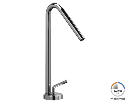 Waschtischarmatur Jungborn Pixel mit hohem Auslauf chrom Freistehender Kaltwasserhahn aus Metall mit DVGW Zertifikat