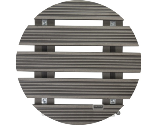 Runde Terrassenfliese aus Holz