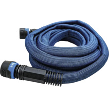 Aufgerollter flexibler Gartenschlauch mit Textilummantelung