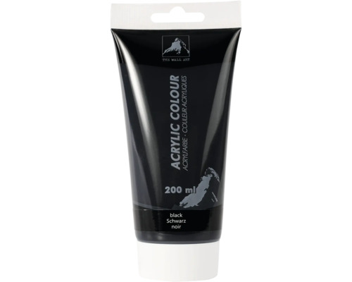 Acrylfarbe schwarz 200 ml Tube schwarze Acrylfarbe, 200 ml