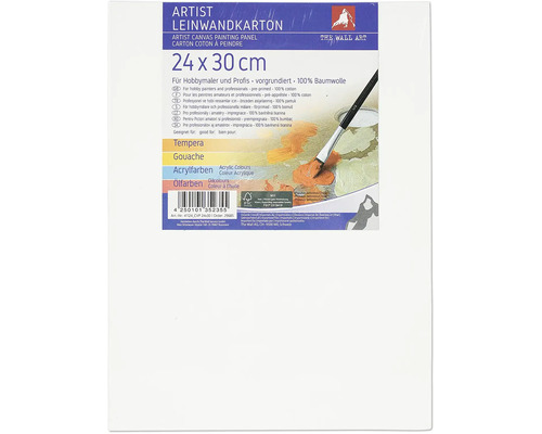 The Wall Art Leinwandkarton, 24 x 30 cm, geeignet für Tempera, Gouache, Acrylfarben und Ölfarben