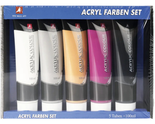 Acrylfarben Set mit fünf Tuben je 100 ml
