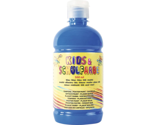 Flasche blaue Kinder Schulmalfarbe 500 ml