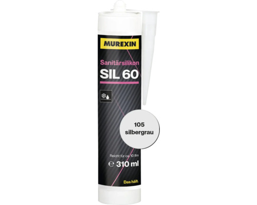 Sanitär Silikon Murexin SIL60 silbergrau 310 ml Murexin Sanitärsilikon SIL 60, 310 Milliliter