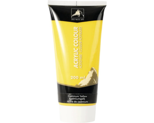 Tube mit gelber Acrylfarbe, 200 ml