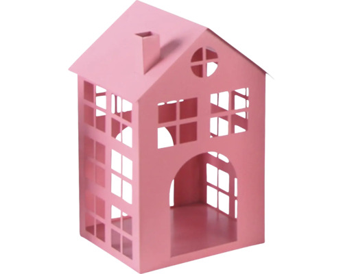 Dekoratives Haus aus Metall mit Fenstern und Tür