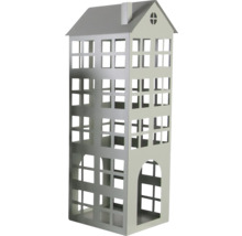 Dekoratives Haus aus Metall mit Fensteröffnungen