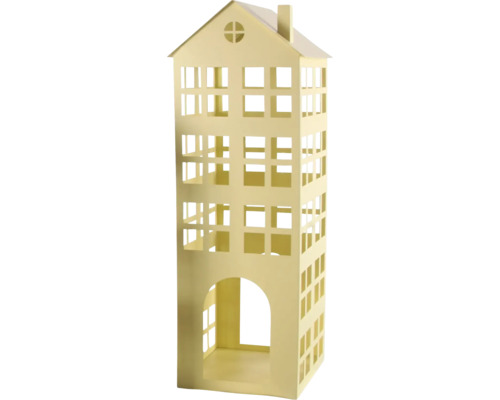 Dekorative Hauslaterne mit Fensteröffnungen und Dach