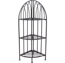 Eckregal mit drei Ebenen aus Metall