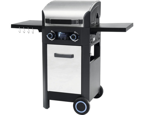 Gasgrill mit Seitenablagen und Unterschrank auf Rollen