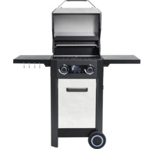 Gasgrill mit Ablageflächen und Rollen